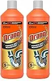 Drano Power Gel Rohrfrei Abflussreiniger, Rohrreiniger, für Küche & Bad, entfernt Verstopfungen, 2er Pack (1 x 1000 ml)