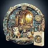 KaayeeWood Holzpuzzle Erwachsene,Steampunk-Eule Holzpuzzle,Einzigartige Wooden Puzzle Mit Geschenkbox,Geschenke für Erwachsene 14+(200 Stück,29 * 28.9cm)