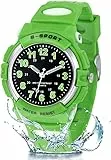 GUUMUXIN Kinderuhr Jungen Mädchen,Armbanduhr Jungen Analog,Armbanduhr Kinder,Analog Quartz Uhr mit Armbanduhr Kautschuk Wasserdicht Outdoor Sports Uhren
