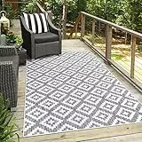 carpet city Outdoor-Teppich Wetterfest Balkon Terrasse Modern Geometrisches Muster in Anthrazit; Größe: 200x290 cm