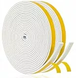 Dichtungsband Selbstklebend für Türen Fensterdichtung 6mm(B) x 3mm(D)/20m(L) Schaumstoff Klebeband Gummidichtung Gegen Kalte Zugluft/Anti-Kollision/Schalldichter/Wasserdichter/Staubdicht Schwarz Weiß