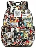 Roffatide Anime Wings of Freedom Laptop-Rucksack All Over Print Rucksack Leichte Schultasche Cosplay Daypack