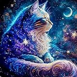 Huacan Diamond Painting AB Steine Katze Diamant Paintings Bilder Malerei Voll Runde Stickerei für Kinder Erwachsene Haus Wand Zimmer Dekor 30x30cm
