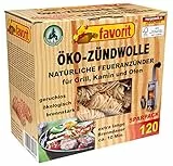 Favorit Feueranzünder (Holzwolle & Wachs), 120 Stück – ökologische Anzünder, Naturprodukt, nachhaltig produziert – 1217