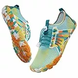 IceUnicorn Barfußschuhe Damen Herren Breite Traillaufschuhe Zehenschuhe Unisex Schwimmschuhe Strandschuhe Aquaschuhe(Gelb Grün, 39EU)