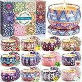 MULEVIP Duftkerzen Set 12 Stück Duftkerzen Geschenkset,Kerzen Geschenkset Duftkerze Set Sojawachs Aromatherapie Kerzen für Damen Weihnachten,Kerzen Deko,Geburtstag,Valentinstag,Muttertag,Bad,Yoga