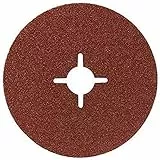 Bosch 2609256248 DIY Fiberschleifscheiben ø 115 mm, 4x G36/ 60/100, Metall, ungelocht, gespannt (12)