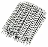 GardenMate 100 Erdanker verzinkt, 150mm lang, 25mm breit, Ø 2,9 mm, Befestigungsanker Bodenanker Flacher Kopf aus verzinktem Stahl, Erdnägel Heringe zur Befestigung von Unkrautvlies, Kunstrasen