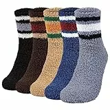 Chalier Cozy 5 Paar Dicke Kuschelsocken Weiche Komfortable Winter Herren Socken Warm Home Flauschige Bett Socken Geschenke für Männer Frauen