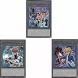3er Token Set - Kaibe, Yugi & Joey Spielmarken Set - LDK2-DET01,02 - Secret Rare - Sammlerstück Einzelkarten + Heartforcards® Versandschutz