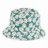 BYOS Unisex Trendiger wendbarer Druck Fischerhut, verstaubar, leicht, Baumwolle, Gänseblümchen Mint, Einheitsgröße