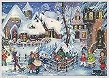 Nostalgischer Adventskalender aus Papier mit Glimmer für Kinder und Erwachsene 'Es schneit'