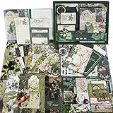 Scrapbook Zubehör, 351 Stück Bullet Journal Zubehör und Junk Journal mit Journaling Zubehör, Vintage Scrapbook Papier Scrapbook Stickers, Scrapbook Set Schulsachen Aesthetic Stuff für Mädchen, Botanik