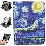 ZhaoCo Universal Abnehmbare Hülle für 6'' New Kindle 2024/2022, Kobo Nia/Clara 2E / Clara HD, Leichte Schutzhülle mit Mehreren Betrachtungswinkeln - Gemälde