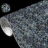 IRIVER BLANK Bling Strass Aufkleber für DIY Home Decor Selbstklebende Kristall Blatt Aufkleber für Autos, Geschenke, Hochzeiten, Jubiläen und Geburtstagsfeiern (Schwarz AB, SS12)