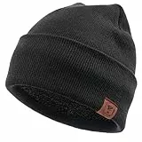 OZERO Winter Beanie Mütze,Thermo Strickmütze Laufmützen Wintermütze für Herren und Damen (DE/NL/SE/PL, Alphanumerisch, Einheitsgröße, Schwarz(Dünner Faden))