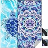 KUOGAS Strandtuch XXL 2er Set 90×180 cm,Groß Schnelltrocknendes Mikrofaser Handtuch, Sandfrei Badetuch,Stranddecke Damen strandhandtuch