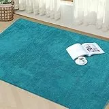 Granbest Prämie Dick Teppich ähnlich Schafpelz für Wohnzimmer Küche rutschfeste Waschbare Bodenteppich Ultraweich Boden Schlafzimmer Teppiche (120 x 160 cm, Schwarzgrün)
