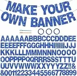 DecoGlee 116-teiliges A-Z Glitzerblaues DIY Buchstaben-Banner-Set – Erstellen Sie Ihr eigenes Banner, einschließlich 111 Buchstaben und Zahlen, 3 Seile und 2 Fadenführungsvorrichtungen, für Geburtstag