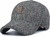 JA DENGIOR Basecap Herren Winter mit Ausklappbarem Ohrenschutz,Wintermütze Unisex Baseballmütze,Wintercap Herrencap Herbst/Winter Weichem Innenfutter Schirmmütze Outdoor Cap Herren