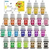 Lebensmittelfarbe 24 Farben - Flüssige Lebensmittel Farben zum Kuchen Backen, Kekse, Macaron, Dekorieren und Kochen - Lebendiger Lebensmittelfarbstoff für Airbrush, Fondantieren - je 6 ml