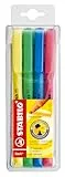 STABILO - Textmarker - flash - 4er Pack - gelb, grün, blau, pink