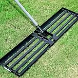 Walensee Rasen-Nivellierungsrechen, 2,1 m, 114,3 x 25,4 cm, Nivellierwerkzeug, robust, müheloses Rasen-Nivellierwerkzeug, Stahlgriff, Rasennivellierer für Hof, Garten, Golfplatz, einfache Ebene