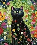 DIAMOND DOTZ 2593880 Original 5D Diamond Painting Set, Katze im Garten, DIY Diamant-Malerei-Kit mit runden Glitzersteinen, ab 12 Jahren, Intermediate