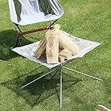 ZJFHEYUO Feuerstellenheizung für den Außenbereich für Halloween-Partys, Holzfeuerstelle für den Garten, zusammenklappbarer Kamin aus Edelstahlgeflecht, Camping-Feuerstelle mit Tra