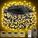 LaiTeny Lichterkette Weihnachtsbaum Innen Außen Strombetrieben - 25M 250LED 8 Modi Dimmbar Wasserdicht Weihnachtsdeko Aussen Lichterketten mit Fernbedienung Timer für Balkon, Garten, Hochzeit, Party