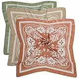 Abeillo 3 Stück Satin Kopftuch,70x70cm Quadratisch Seidentuch Haare,Weich Schals für Damen,Bedrucktes Seidentuch für Frauen Damen Bandana Haarschmuck