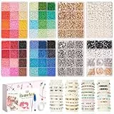 OIOYCLG 45000 Stück 3mm Perlen für armbänder 8-teiliges Boxset,96 Typ Schmuckherstellung Set mit Buchstabenperlen,für Schmuck Freundschaftsarmbänder & DIY Basteln, Armband, Halsketten, Geburtstag，