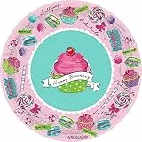 amscan Heavenly Sweets Geburtstagsparty-Dessertteller, rund, Papier, 17,8 cm, 18 Stück