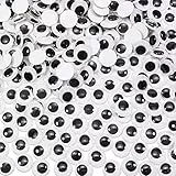 TOAOB 300 Stück Selbstklebend Wackelaugen Runde Schwarz Weiß 12mm Kunststoff Augen für Scrapbooking Kunsthandwerk Zubehör