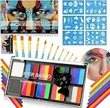 Kinderschminke, Split-Kuchenpalette Face Body Paint Fasching Schminke Kinder, Schminkset Halloween Gesichts-Make-Up,Bodypainting Farben Karnevalsschminke Kinder Halloween Schminke Karneval Set Mädchen