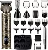 Surker Haarschneidemaschine Set Profi Haarschneider Herren Präzisionstrimmer Barttrimmer Bartschneider Rasierer Herren T-förmiger Trimmer Nasenhaartrimmer Körperhaartrimmer 7 in 1