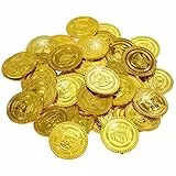 GOLDGE 50 Pcs Gold-Münzen Spielgeld für Kinder Spielzeug Mitgebsel mit Kindergeburtstag Kleine Geschenk für Party