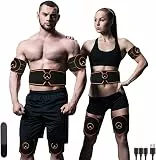 Zhailyn Muskelstimulator, EMS Bauchmuskeltrainer, Elektrischer Muskeltoner, Heim-Fitnessgürtel, Tragbarer Fitnesstrainer für Arm und Bein, 8 Modi + 19 Gänge, USB-Aufladung (Keine Gel-Pads Nötig)