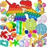 Chennyfun Stressabbau Spielzeug Set, 40Pcs Sensory Zappeln Anti Stress Toys Kit, mit Squeeze Stressbälle Sensorisches Spielzeug, Traubenbälle Fidget Toys Set für Kinder Erwachsene Autismus ADHS