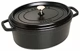 STAUB Gusseisen Bräter/ Cocotte, oval 33 cm, 6,7 L, schwarz