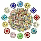 VALICLUD 100 Stücke 12Mm Knöpfe mit Strass Nähen auf Verschönerungen 0. 5 Zoll Kristall Glas Perlen Buttons Flatback Strass Knöpfe für Schmuck Machen Diy Handwerk Dekoration