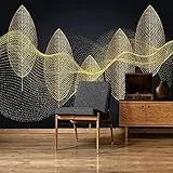 DAISHIHAN SIBUHUAU 3D Tapete modernes kreatives Licht Luxus Blattgold Linie Wandbild Wohnzimmer TV Sofa Hintergrund Wandmalerei Künstler Heimtextilien