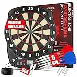 BULL CRAFT Power Series Mk III – [ORIGINAL TURNIERSTANDARD] – Profi Dartscheibe Elektronisch - Deutsch, Komplettset inkl. Dartpfeile, Elektronische Dartscheibe - Kabellos Nutzbar