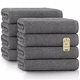 NatureMark Handtücher - Set mit 8 Stück – 100% Baumwolle, Weich & Saugfähig, Premium Qualität für Badezimmer, Spa und Fitness, 50 × 100 cm, Anthrazit Grau