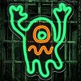 Eufrozy Geist Neon Sign, Halloween Neon Schild 6-stufiges Dimmen mit Memory-Funktion, USB-Powered LED Neon Light for Wanddekoration, Zimmer, Schlafzimmer, Party, Bar, Halloween