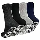 PUTUO ABS Rutschfeste Socken für Herren: Stoppersocken Männer Antirutsch Socken mit Noppen Herren Baumwolle Sport Noppensocken Rutschsocken 47-50 Mehrfarbig 4 Paar