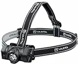 VARTA Stirnlampe LED inkl. 3x AAA Batterien, Indestructible H20 Pro Kopflampe, zwei Leuchtmodi, extrem robuste Kopfleuchte, Wasser- und staubgeschützt, ideal für Camping, Joggen, Wandern