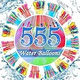 Wasserbomben Selbstschließend, 555 Stück Wasserbomben Set 60 Sekunden Schnellfüller, Wasser Luftballons Bunt Wasserballons, Gemischt Wasserschlacht Luftballons für Kinder Sommer Party Wasserspiele
