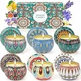 Duftkerzen Geschenkset, 6 Stück Duftkerzen Set Kleine Weihnachtsgeschenke, 120Std Brenndauer Kerzen Geschenk Natürliches Sojawachs Kerzenset für Frauen Männer Weihnachten Geburtstage Valentinstag