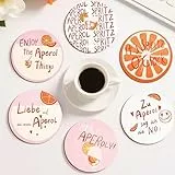 Untersetzer Gläser, Valdivia Design Retro Vinyl Schallplatte mit Basis und einzigartige Etiketten, Getränk Untersetzer 6er Set mit Geschenk Box, für Bars, Cafés, Haus, Party, Büro